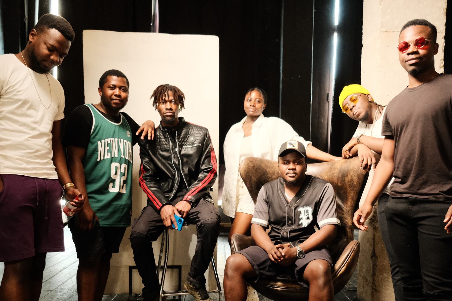 AKZAM Music artists and team together in the studio